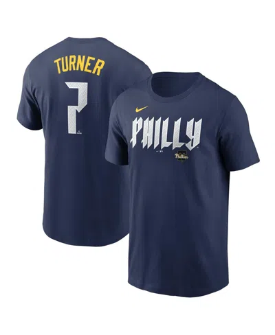 Nike Men's Trea Turner Royal Philadelphia Phillies 2024 City Connect Fuse Name Number T-shirt