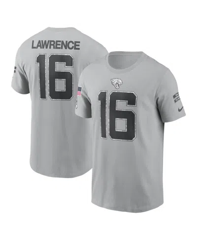 Nike Men's Trevor Lawrence Gray Jacksonville Jaguars 2024 Salute To Service Name Number T-shirt