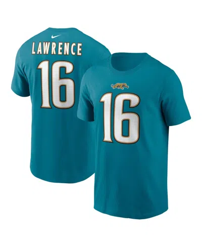 Nike Men's Trevor Lawrence Jacksonville Jaguars Player Name Number T-shirt In Teal