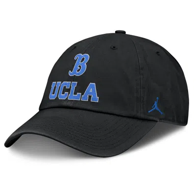 Nike Men's Ucla Sideline Club Gameday Jordan Brand College Adjustable Hat In Black