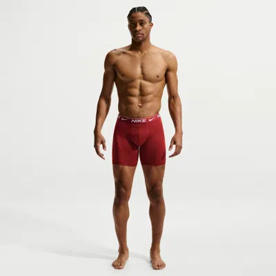 Nike Men's Ultra Comfort Dri-fit Long Boxer Brief (3-pack) In Red