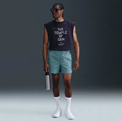 Nike Men's Unlimited Dri-fit 5" Unlined Seersucker Versatile Shorts In Blue