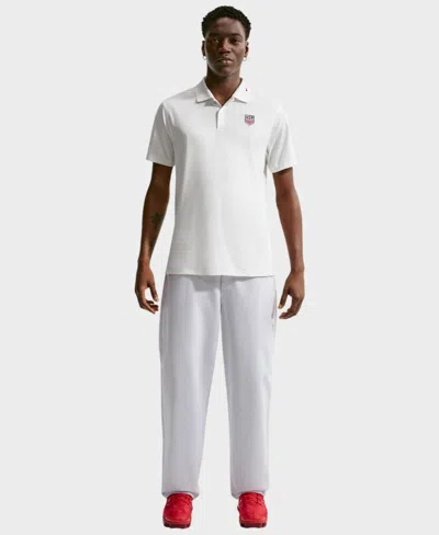 Nike Men's Usmnt Dri-fit Soccer Polo Shirt In White
