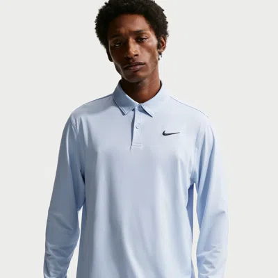 Nike Men's Velocity Dri-fit Long-sleeve Golf Polo In Blue