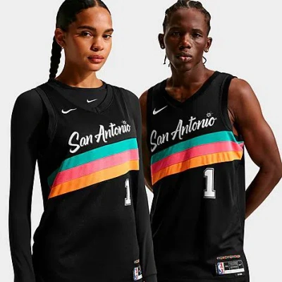 Nike Men's Victor Wembanyama San Antonio Spurs Nba City Edition Swingman Basketball Jersey In Black