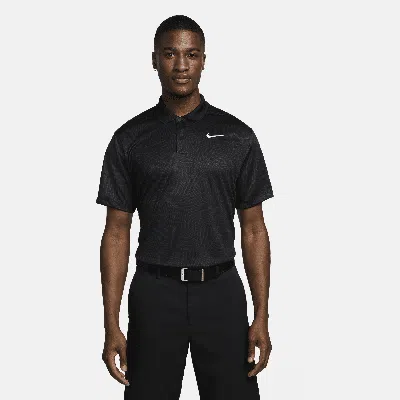 Nike Dri-fit Victory+ Geo Print Golf Polo In Black