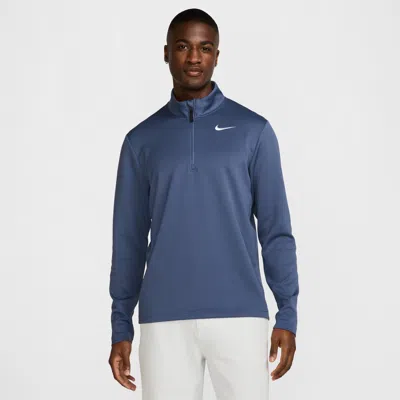 Nike Men's Victory Dri-fit 1/2-zip Golf Top In Diffused Blue/obsidian/white