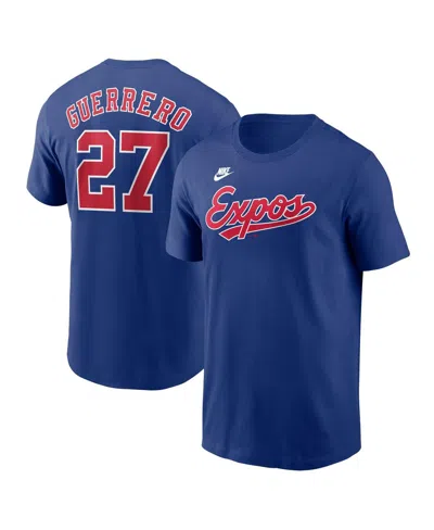 Nike Men's Vladimir Guerrero Blue Montreal Expos Cooperstown Collection Fuse Name Number T-shirt