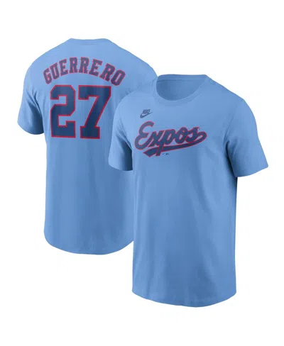 Nike Men's Vladimir Guerrero Powder Blue Montreal Expos Cooperstown Collection Fuse Name Number T-shirt
