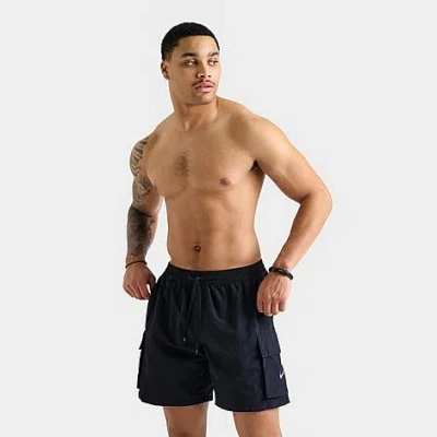 Nike Men's Voyage 5" Volley Multi-pocket Swim Shorts In Black
