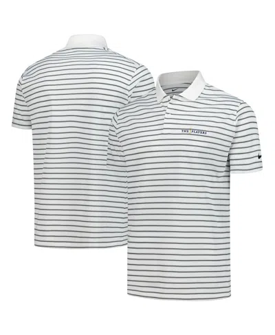 Nike Men's White 2025 The Players Victory Stripe Performance Polo Shirt In Gray