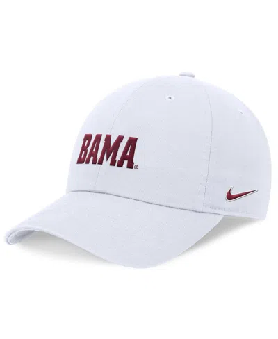 Nike Alabama Crimson Tide On-field Club  Unisex Dri-fit College Adjustable Hat In White