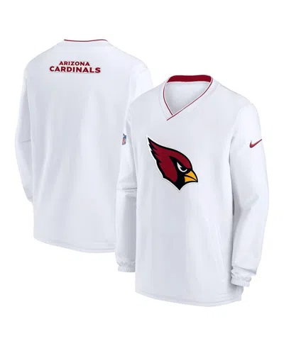 Nike Men's White Arizona Cardinals 2023/24 Sideline Repel V-neck Long Sleeve Pullover Windshirt