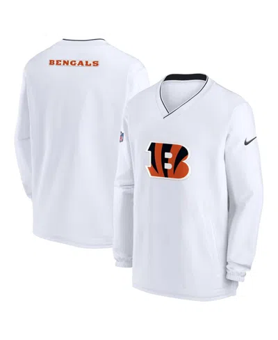 Nike Men's White Cincinnati Bengals 2023/24 Sideline Repel V-neck Long Sleeve Pullover Windshirt