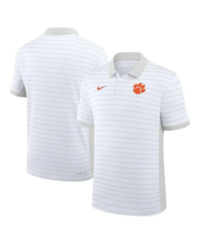 Nike Men's White Clemson Tigers 2025 Early Season Coaches Sideline Victory Stripe Performance Polo Shirt