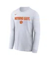 Nike Men's White Clemson Tigers 2025 On-court Bench Long Sleeve T-shirt In White