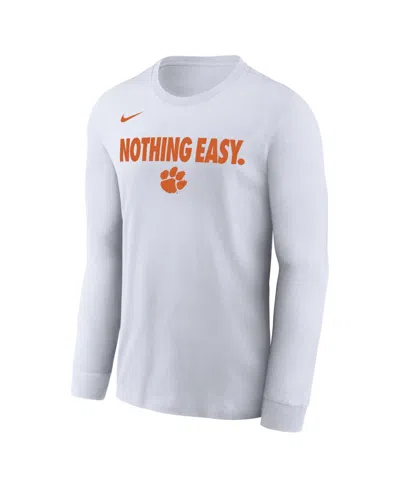Nike Men's White Clemson Tigers 2025 On-court Bench Long Sleeve T-shirt
