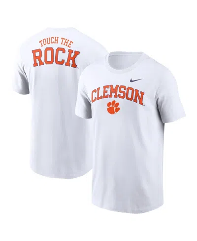 NIKE MEN'S WHITE CLEMSON TIGERS BLITZ 2-HIT T-SHIRT