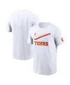 Nike White Clemson Tigers Primetime 2-hit Swoosh T-shirt In White