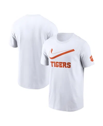Nike White Clemson Tigers Primetime 2-hit Swoosh T-shirt