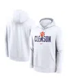 Nike Clemson Tigers Primetime Club Campus  Men's College Pullover Hoodie In White