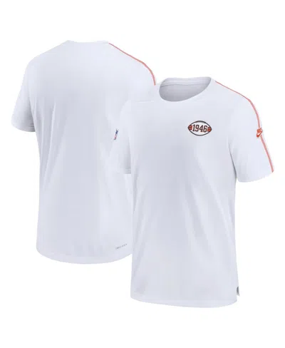 Nike Men's White Cleveland Browns Sideline Alternate Logo Coach Performance T-shirt