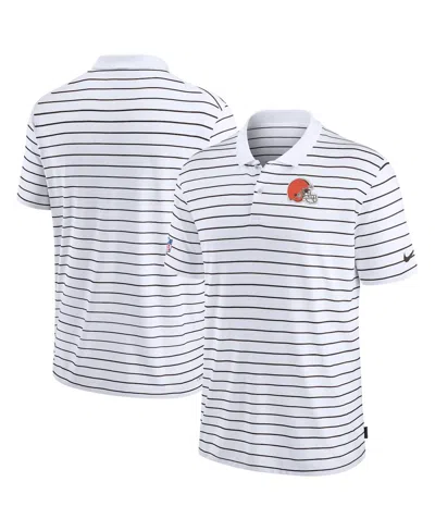 Nike Men's White Cleveland Browns Sideline Lock Up Victory Performance Polo Shirt