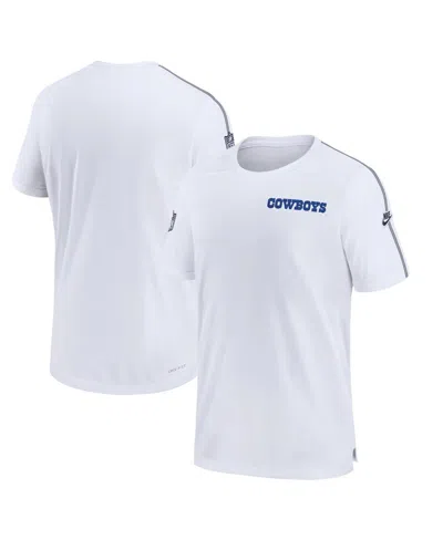 NIKE MEN'S WHITE DALLAS COWBOYS 2024 SIDELINE COACH UV PERFORMANCE T-SHIRT