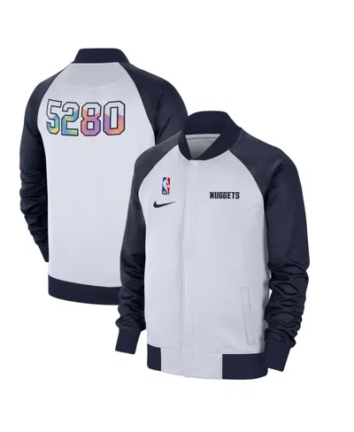 Nike Men's White Denver Nuggets 2024/25 City Edition Authentic Showtime Performance Full-zip Jacket