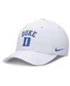 Nike White Duke Blue Devils 2025 On-field Rise Performance Flex Hat In Neutral