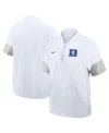 Nike Men's White Duke Blue Devils 2025 Sideline Short Sleeve Quarter-zip Coach Jacket In White