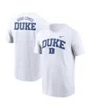 Nike Men's White Duke Blue Devils Blitz 2-hit T-shirt In White