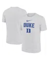 Nike Men's White Duke Blue Devils Campus Slant Velocity Performance T-shirt In White