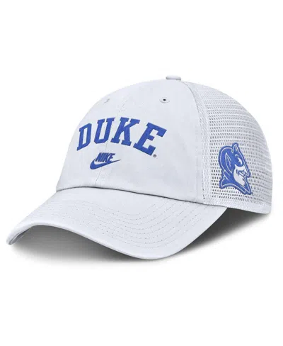 Nike Men's White Duke Blue Devils Club Legacy Adjustable Trucker Hat