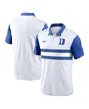 Nike White Duke Blue Devils Primetime Campus Vapor Performance Polo In White,royal