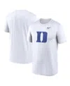 Nike Men's White Duke Blue Devils Primetime Legend Logo T-shirt In White