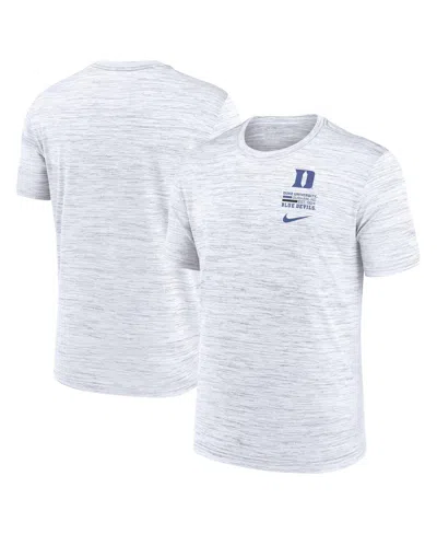 Nike Men's White Duke Blue Devils Velocity Stacked Performance T-shirt