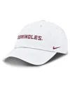Nike Florida State Seminoles Core Club Mascot Wordmark  Men's College Adjustable Hat In White