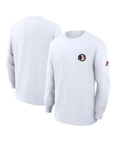 Nike Men's White Florida State Seminoles Legacy Max9 Pocket Long Sleeve T-shirt