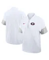 Nike Men's White Georgia Bulldogs 2025 Sideline Short Sleeve Quarter-zip Coach Jacket In White
