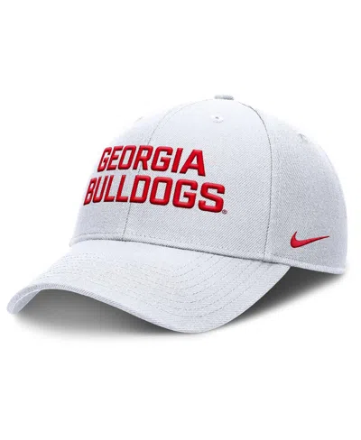 Nike Kids' Men's White Georgia Bulldogs Rise Practice Adjustable Hat