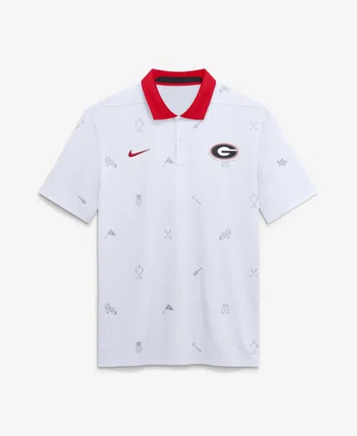 Nike Men's White Georgia Bulldogs Vapor Pattern Dri-fit Polo Shirt