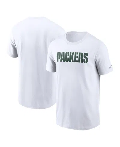 NIKE MEN'S WHITE GREEN BAY PACKERS PRIMETIME WORDMARK ESSENTIAL T-SHIRT