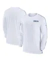 Nike Men's White Indianapolis Colts Sideline Coach Uv Performance Long Sleeve T-shirt In White,royal