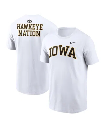 NIKE MEN'S WHITE IOWA HAWKEYES BLITZ 2-HIT T-SHIRT