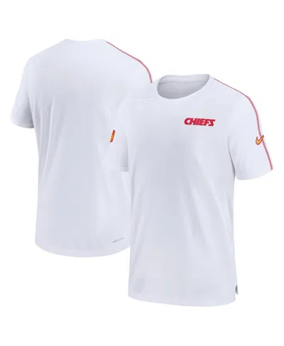 Nike Men's White Kansas City Chiefs 2024 Sideline Coach Uv Performance T-shirt In White,red