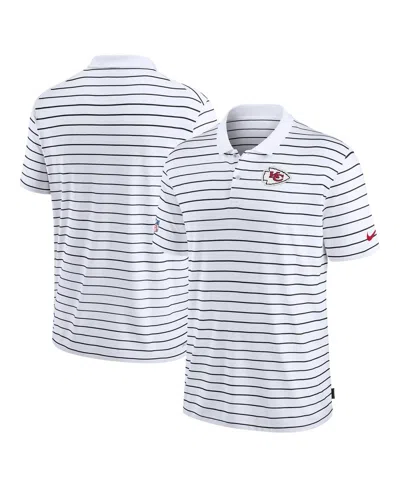 Nike Men's White Kansas City Chiefs Sideline Lock Up Victory Performance Polo Shirt In White,black