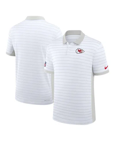 Nike Men's White Kansas City Chiefs Sideline Victory Stripe Performance Polo Shirt