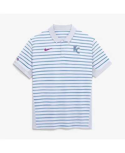 Nike Men's White Kansas City Royals 2026 City Connect Authentic Collection Striped Victory Dri-fit Polo S