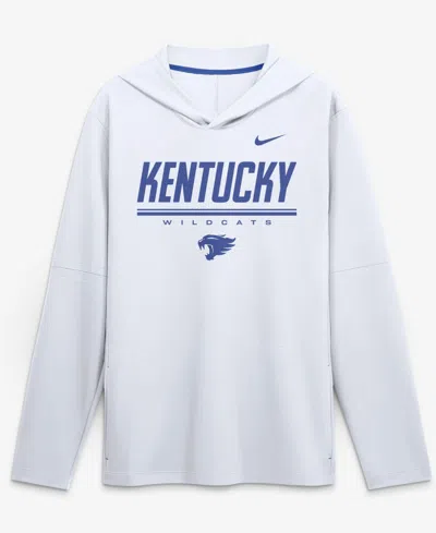 Nike Men's White Kentucky Wildcats 2026 Sideline Lightweight Dri-fit Long Sleeve Hooded Sweatshirt